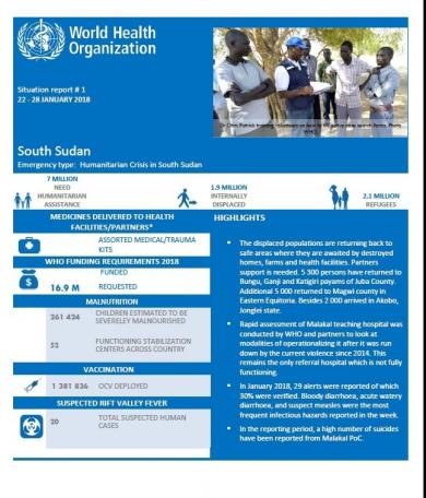South Sudan Humanitarian Situation Report - 2018